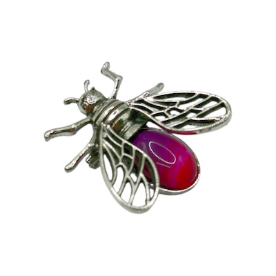 Pink Agate Bee Brooch